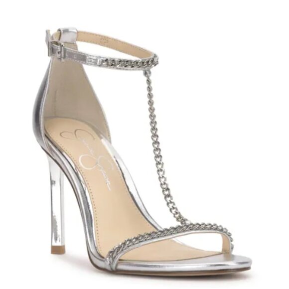 NEW JESSICA SIMPSON Silver Quiven High Heel Sandals 253 - Picture 8 of 10